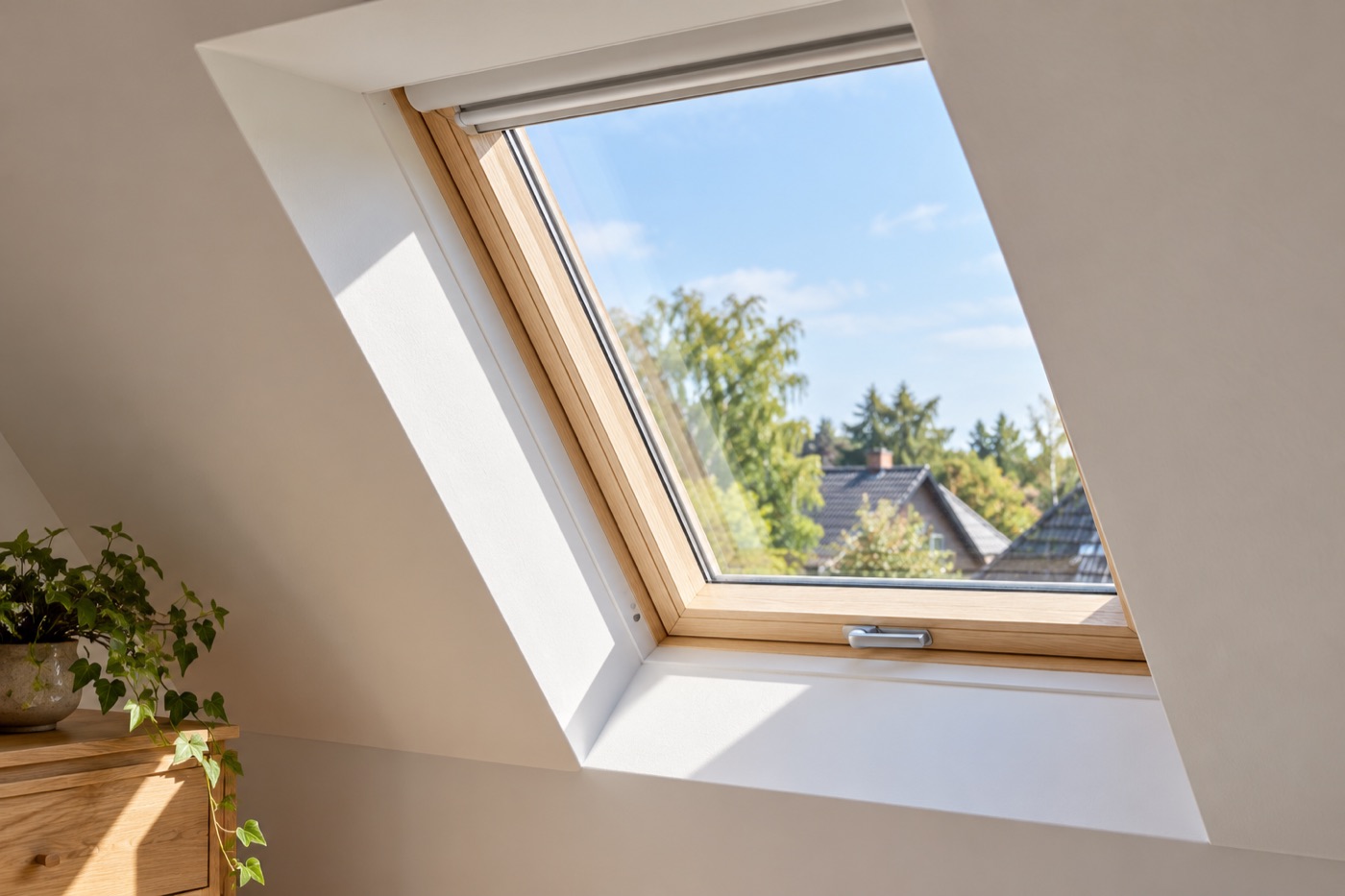 Neues Dachflächenfenster im fertigen Innenausbau